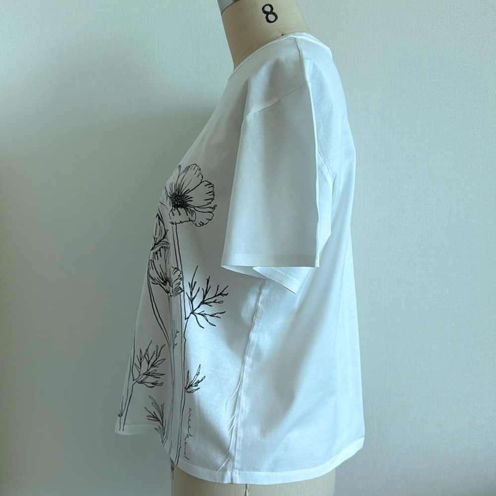 MaxMara Cream Weekend white top, tshirt, prime cotton, printed design Size M - Picture 6 of 11